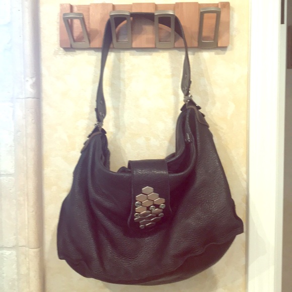 Tylie Malibu Handbags - Tylie Malibu Black Leather Bag